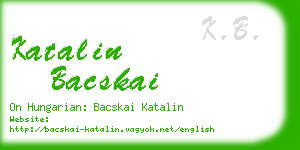 katalin bacskai business card